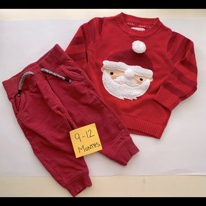 Nordstrom Baby Santa Holiday and Christmas Outfit Size 9-12 Months